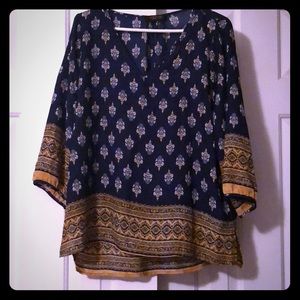 Printed Navy Blouse